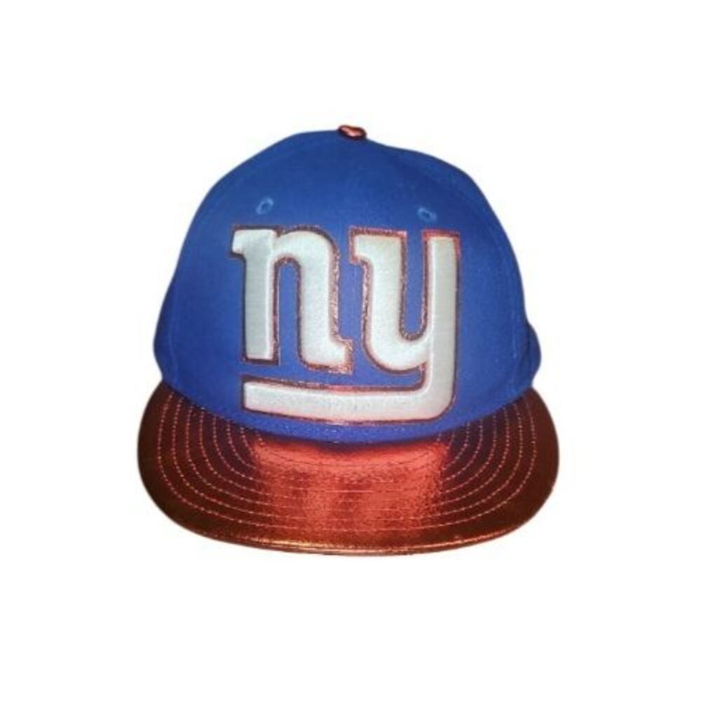 New Era New York Giants Snapback Hat Metallic Blue Red Shiny Bill NFL OSFM